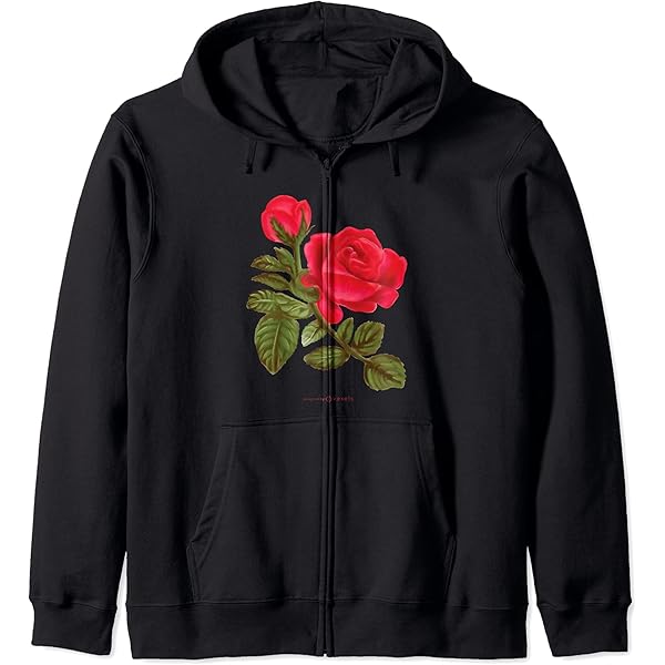 Amazon.com: Cute Red Rose flower design Zip Hoodie : Clothing